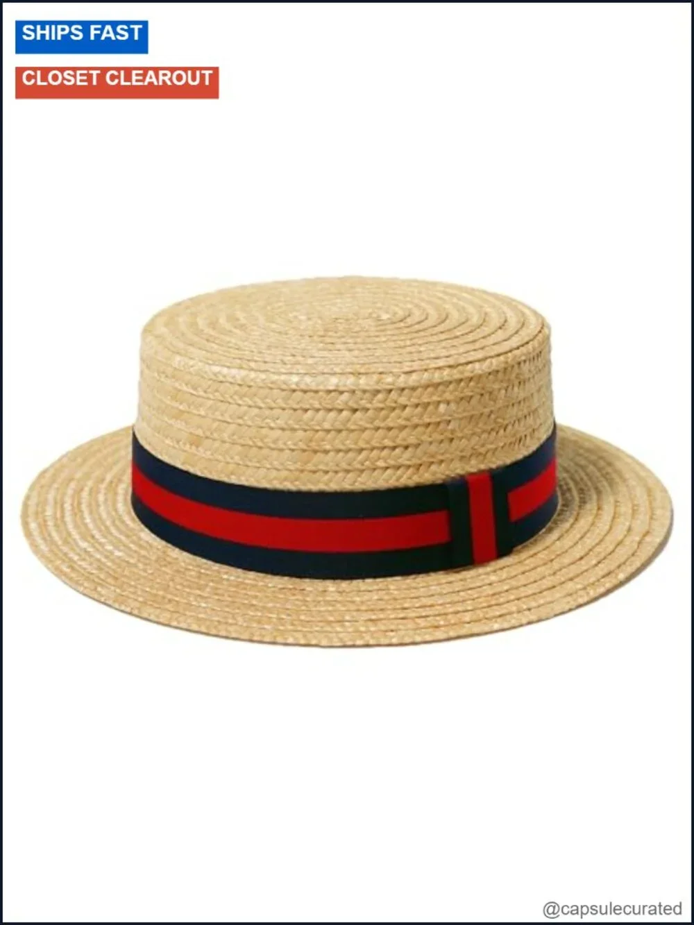 Handcrafted Straw Boater Hat for Women Men Gatsby Costume Skimmer Sun Hat